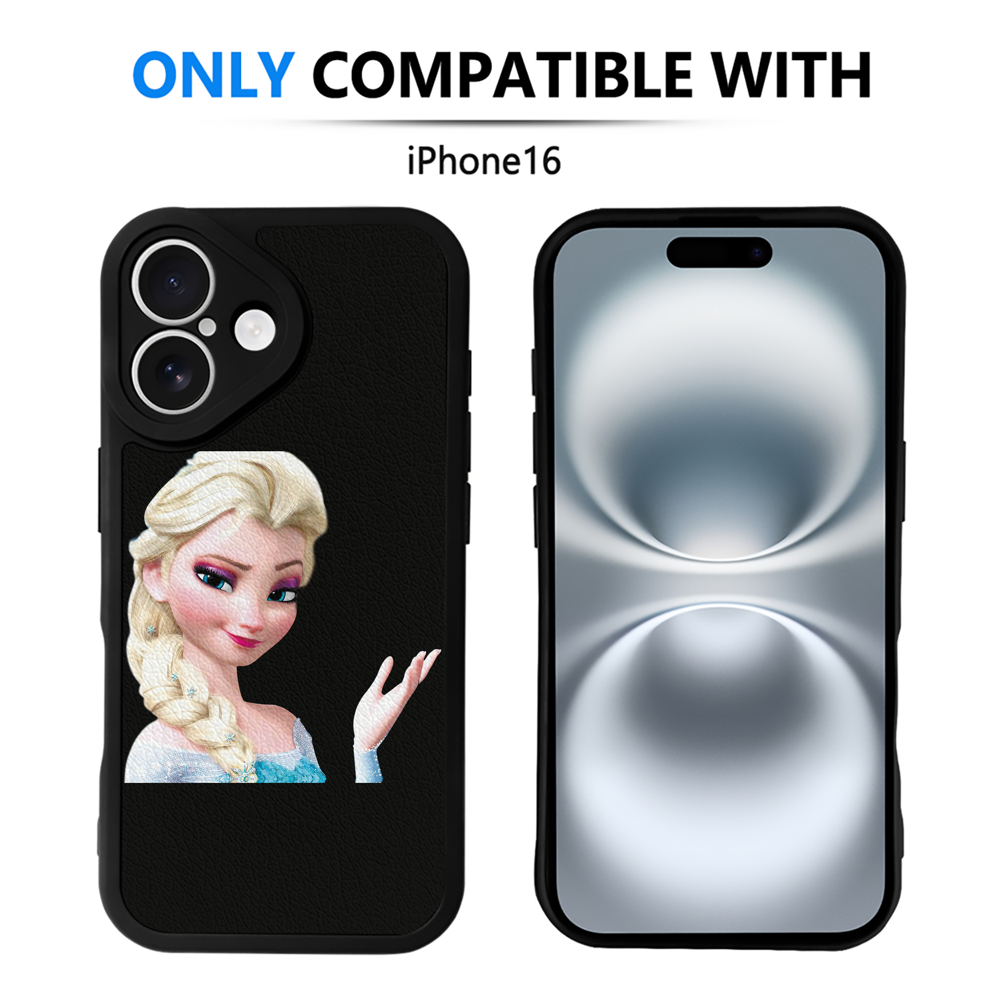 （画像用） アナと雪の女王 アンナ エルサ Frozen Anna Elsa 【iPhone 16シリーズ対応】シリコンスマホケース（レザー調） 材質：シリコン